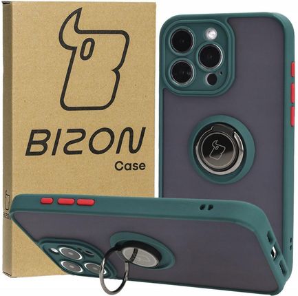 Bizon Etui Case Hybrid Ring Do Iphone 15 Pro Max Ciemnozielone