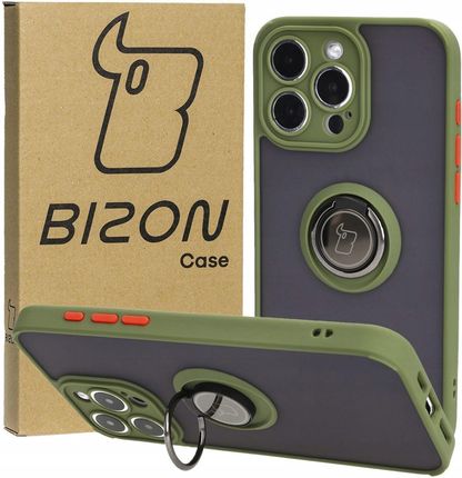 Bizon Etui Case Hybrid Ring Do Iphone 15 Pro Max Jasnozielone