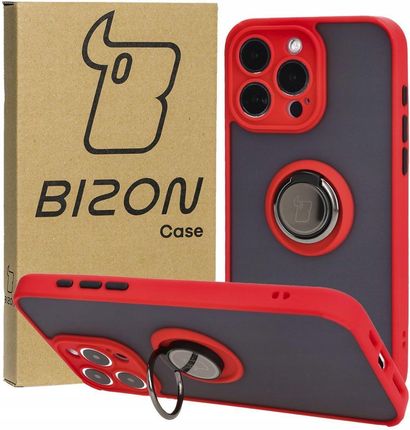 Bizon Etui Case Hybrid Ring Do Iphone 15 Pro Max Czerwone