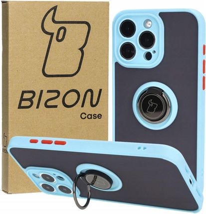 Bizon Etui Case Hybrid Ring Do Iphone 15 Pro Max Błękitne