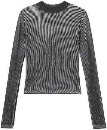 Cropp - Czarny sweter w srebrne prążki - Czarny