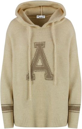 Ciepły sweter damski z kapturem i literą A Alicja