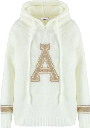Ciepły sweter damski z kapturem i literą A Alicja