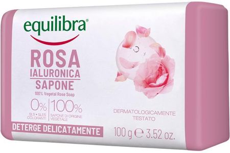 Equilibra Rosa Delikatnie Oczyszczające Różane Mydło Z Kwasem Hialuronowym 100 g