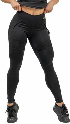 Nebbia High Waist Leggings INTENSE Mesh Black/Gold L Fitness spodnie