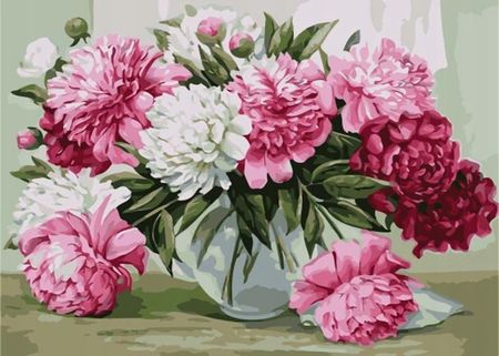 Malowanie Po Numerach Kwiaty 03 Obraz Z Ramą 40x50cm