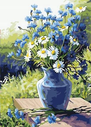 Malowanie Po Numerach Kwiaty W Doniczce Obraz Z Ramą 40x50cm