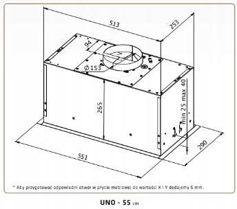 фото Витяжка вбудована Ciarko Uno 55 Black
