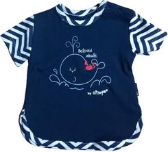 Zdjęcie BAWEŁNIANA BLUZECZKA Z KRÓTKIM RĘKAWEM GRANATOWA 68CM BAMAR - Poznań