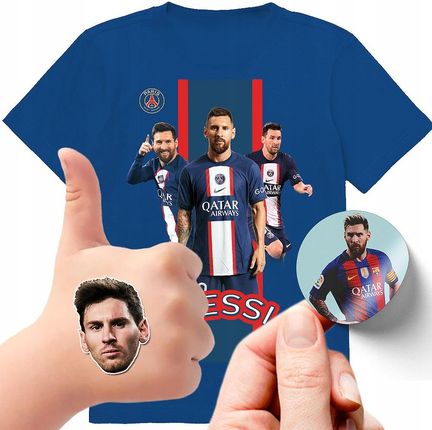 Zestaw 3W1 Koszulka Dla Dzieci Tatuaże Naklejki Lionel Messi 140 Jakość