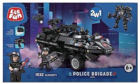 Elefun Klocki Brygada Policji Pojazd/Robot 2W1 1032El.