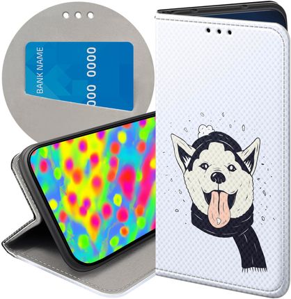 Etui Z Klapką Do Samsung Galaxy J4 Plus Husky Psy Pieski Futerał Case