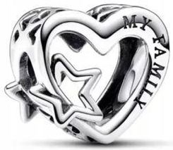 Charms serce i gwiazda My family srebro 925
