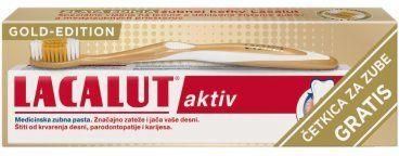 Lacalut Aktiv Pasta+ Szczoteczka GOLD-EDITION (75 ml + 1 szt.)