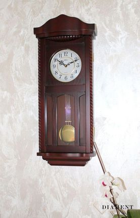 Zegar ścienny z wahadłem drewniany Wenge 20002-DCH