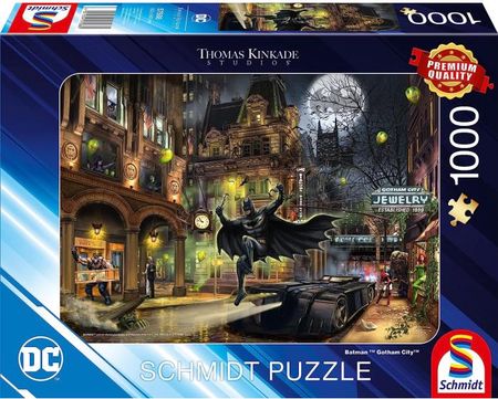 Schmidt Spiele Thomas Kinkade Studios Dc Batman Gotham City Jigsaw Puzzle Black 1000El.