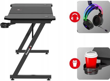 Bureau Gaming électrique CGM - Réglable En Hauteur - Support De Contrôleur - Éclairage RVB