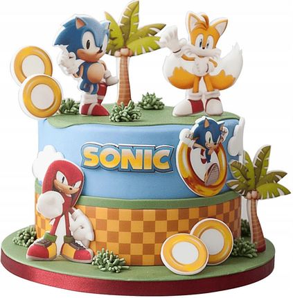 Słodka Fanaberia Zestaw Dekoracje Na Tort Sonic 13 El 2D