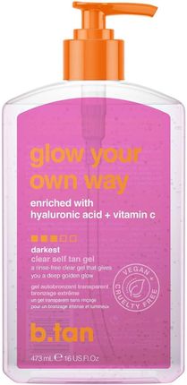 b.tan Glow Your Own Way Przezroczysty Żel Samoopalający 473ml