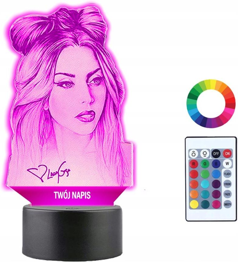 Lampka Nocna 3D Led Lady Gaga Imię - Opinie i atrakcyjne ceny na Ceneo.pl