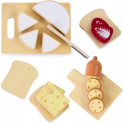 Mamabrum Drewniany Zestaw Śniadaniowy Dla Dzieci Deska Nóż Jedzenie