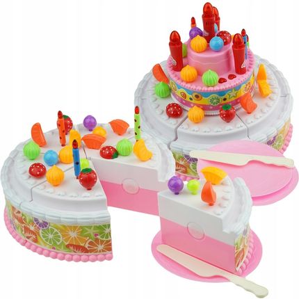 Kindersafe Tort Urodzinowy Do Krojenia Zestaw Świeci Różowy