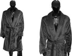 Zdjęcie Szlafrok z mikrofibry M popielaty męski - Sandomierz