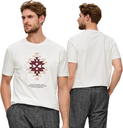 T-shirt męski s.Oliver biały nadruk - XXL