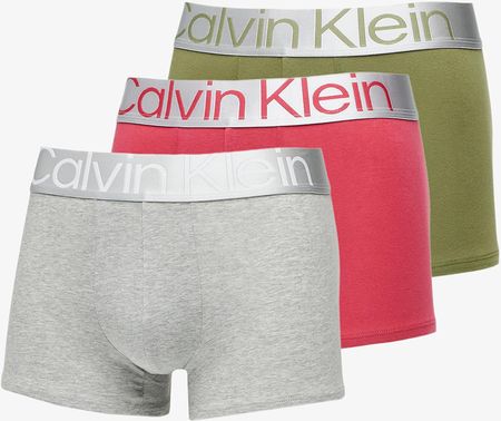 Calvin Klein Reconsidered Steel Cotton Trunk 3-Pack Olive Branch/ Grey Heather/ Red Bud