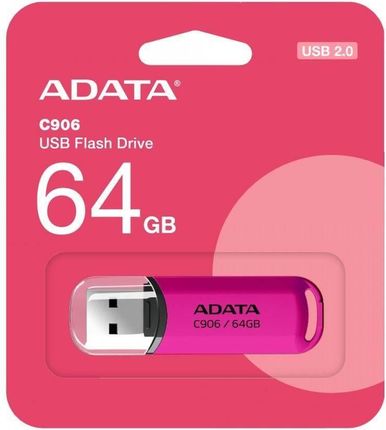 Adata 64GB C906 różowy USB 2.0 (AC90664GRPP)