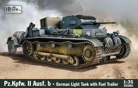 Ibg Model Plastikowy Pz.Kpfw. Ii Ausf. B German Light Tank With Fuel Trailer 35080