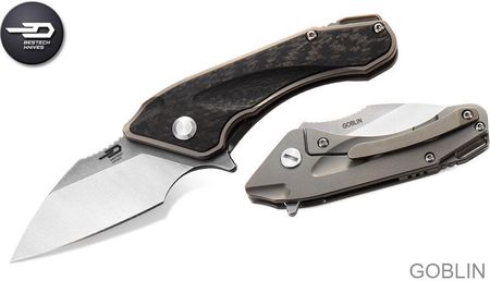 Bestech Knives Nóż Składany Goblin Black Titanium Carbon Fiber Stonewashed Satin Cpm S35Vn Bt1711A