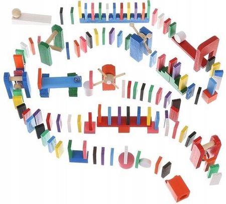 Kruzzel Domino Drewniane Kolorowe Klocki 360 El