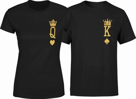 King/queen koszulki dla par prezenty na slub dla pary młodej wesele walentynki karty