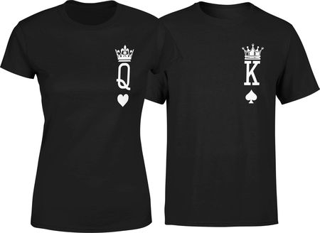 King/queen koszulki dla par prezenty na slub dla pary młodej wesele walentynki nadruk na piersi