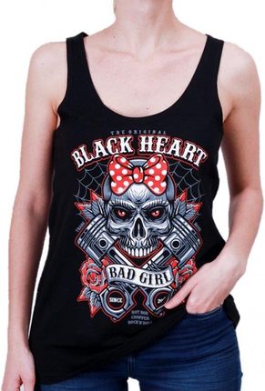 Koszulka damska bluzka bezrękawnik BLACK HEART Bell Piston, Czarny, S