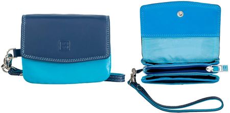 Skórzany portfelik w kształcie torebeczki, DuDu®, niebieski