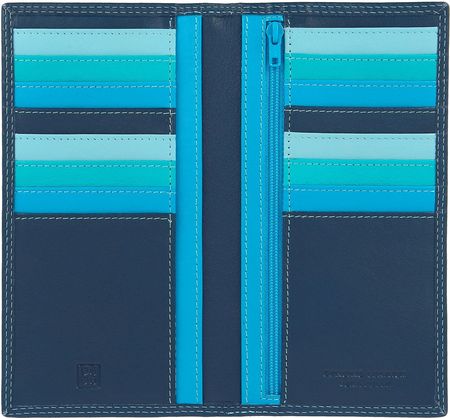Skórzany portfel damski typu etui na karty DuDu®, niebieski