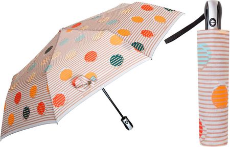 Automatyczna parasolka damska marki Parasol, w kropki i paski