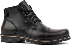 Zdjęcie Trzewiki zimowe męskie ocieplane ze skóry naturalnej C15S czarny kabir - Siemiatycze