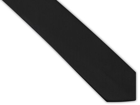 Czarny krawat męski, strukturalny materiał - jodełka C62