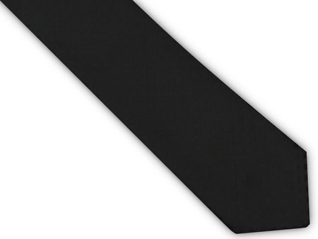 Czarny krawat męski, strukturalny materiał - kratka C64