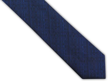 Niebiesko-czarny krawat męski, strukturalny materiał -  melanż C60