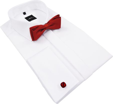 Biała koszula na spinki Mmer 100% bawełny 063-19