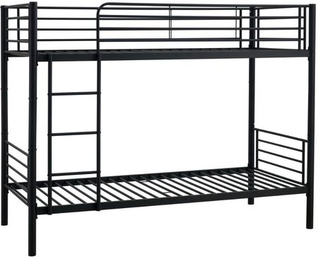 Łóżko piętrowe 90x200 Bunky, dla dzieci, metalowe, czarne