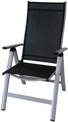 Sun Garden Krzesło Ogrodowe Rozkładane London Srebrny + Czarny R41265