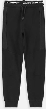 Spodnie dresowe czarne z wstawkami z siatki o fasonie SLIM