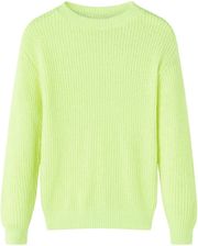 Sweter dziecięcy z dzianiny, żółty neonowy, 116