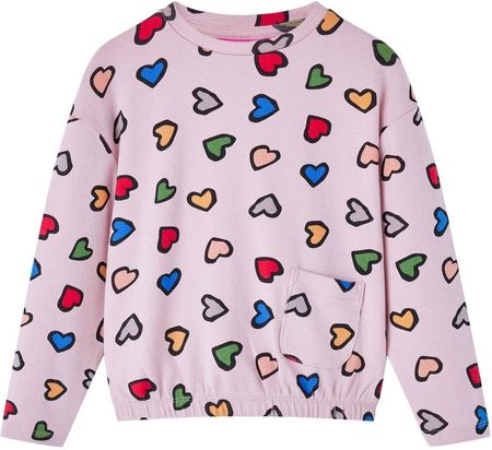Bluza dziecięca, nadruk w serca, różowa, 92
