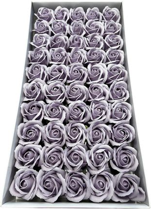 Róże mydlane Jasny zakurzony fiolet 50sztuk Kwiaty Sztuczne Dekoracje Na Prezent DIY